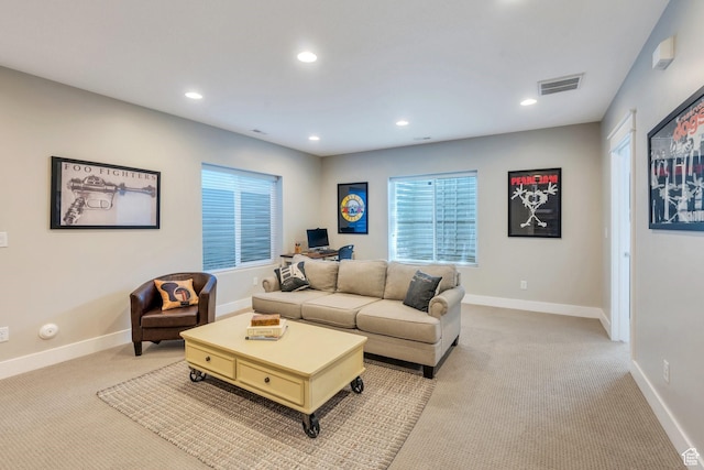 10616 S Wistful Way S, Jordan, UT 84009 - living area featuring light colored carpet and recessed lighting