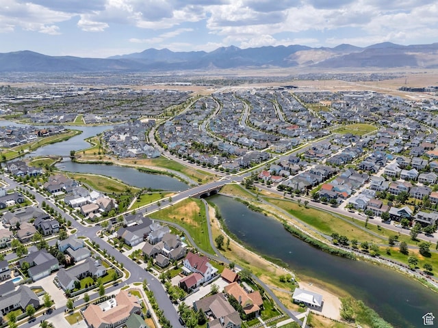 10616 S Wistful Way S, Jordan, UT 84009 - aerial overview of property's location featuring a water and mountain view and nearby suburban area