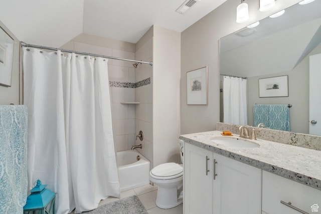 10616 S Wistful Way S, Jordan, UT 84009 - full bathroom with vanity, tile patterned flooring, and shower / bath combo with shower curtain