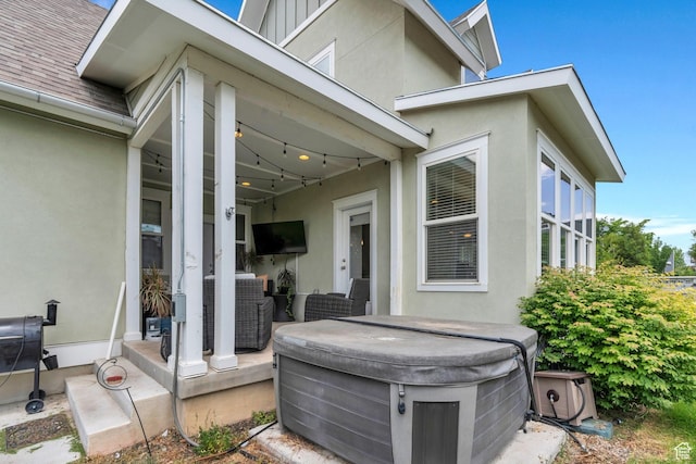 10616 S Wistful Way S, Jordan, UT 84009 - view of patio / terrace with a hot tub