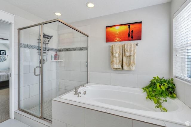 10616 S Wistful Way S, Jordan, UT 84009 - ensuite bathroom featuring a garden tub, a shower stall, and recessed lighting