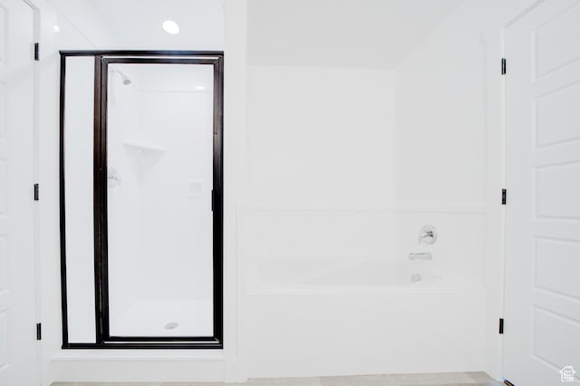 1858 N 515 W, Logan, UT 84341 - full bathroom with a stall shower, a bath, and recessed lighting