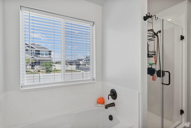 4764 N Gunsight Peak Dr, Eagle Mountain, UT 84005 - full bathroom with a shower stall and a garden tub