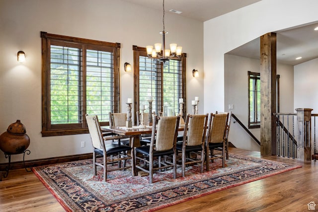 285 N Kings Peak Ct, Heber City, UT 84032 - dining space with a chandelier and wood finished floors