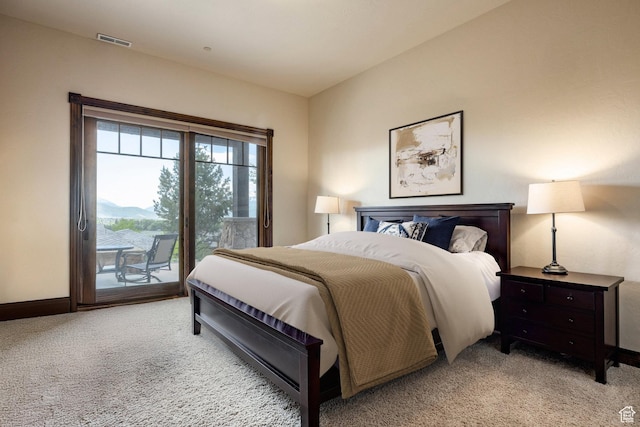 285 N Kings Peak Ct, Heber City, UT 84032 - bedroom with access to outside and light colored carpet