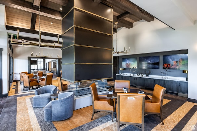 285 N Kings Peak Ct, Heber City, UT 84032 - lobby featuring a wood ceiling with exposed beams and a towering ceiling