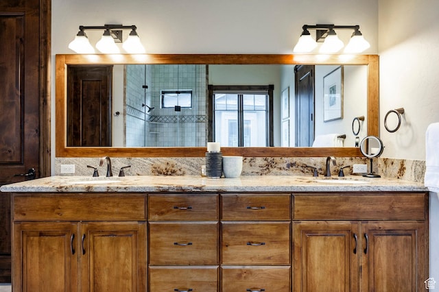 285 N Kings Peak Ct, Heber City, UT 84032 - bathroom with double vanity and a walk in shower