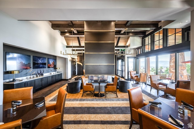 285 N Kings Peak Ct, Heber City, UT 84032 - common area with a towering ceiling and beamed ceiling