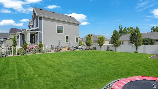 748 S Crooked Post Way, Saratoga Springs, UT 84045 - rear view of house featuring a fenced backyard, a residential view, stucco siding, and a patio
