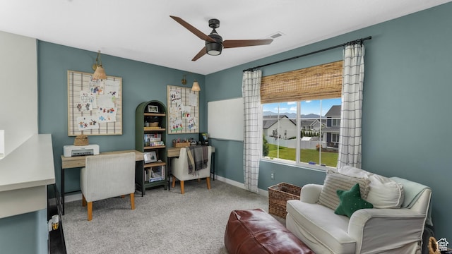 748 S Crooked Post Way, Saratoga Springs, UT 84045 - office area featuring ceiling fan and carpet