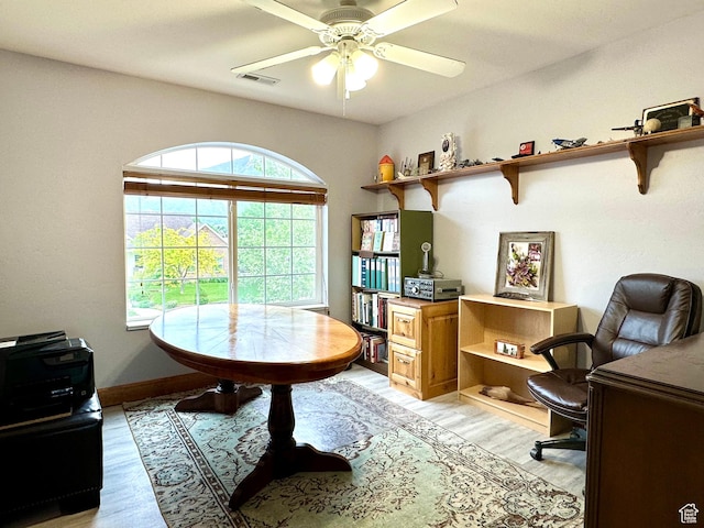 840 S Williams Cv W, Salem, UT 84653 - office space with light wood-style flooring and a ceiling fan