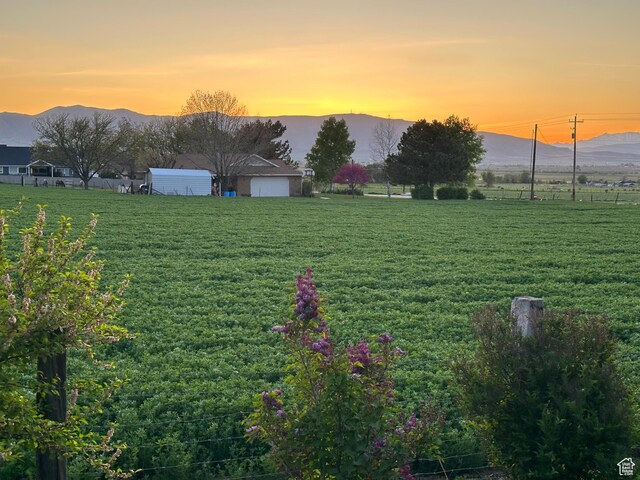 840 S Williams Cv W, Salem, UT 84653 - yard at dusk with a mountain view and a view of rural / pastoral area