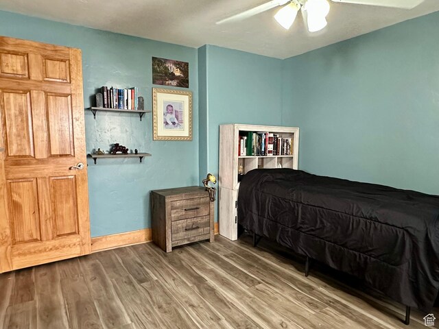 840 S Williams Cv W, Salem, UT 84653 - bedroom featuring wood finished floors and a ceiling fan