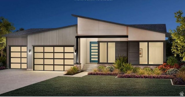 4578 N Solstice Dr Unit 332, Lehi, UT 84043 - contemporary home featuring driveway, an attached garage, and a front yard