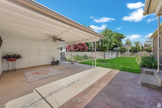 2612 S 1900 E, Salt Lake City, UT 84106 - view of patio / terrace with a ceiling fan