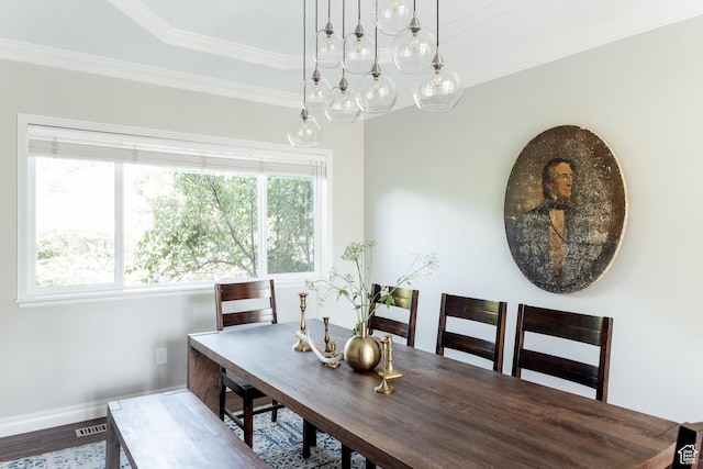 9788 S Dante Rd E, Sandy, UT 84092 - dining room featuring crown molding and wood finished floors