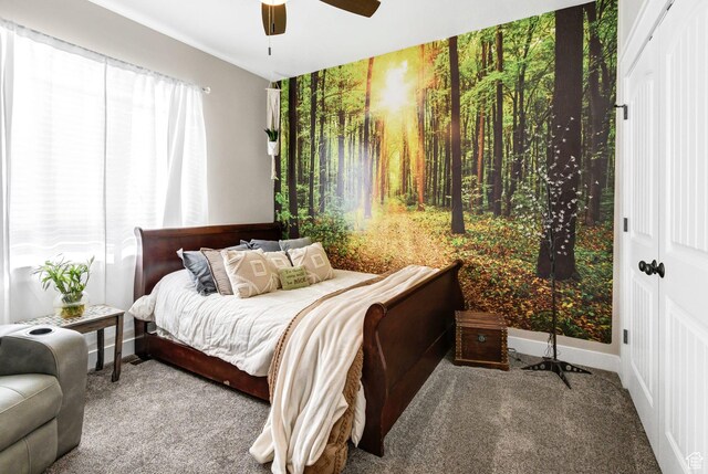 2253 N 1200 E, Monroe, UT 84754 - carpeted bedroom featuring a ceiling fan and baseboards