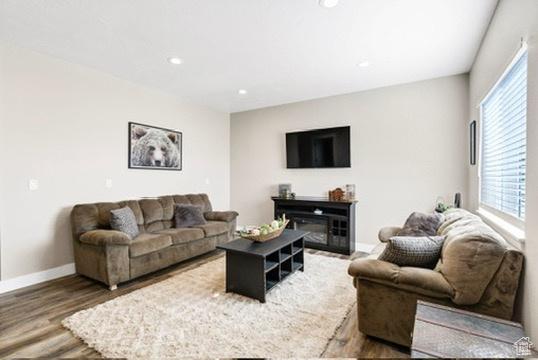 2253 N 1200 E, Monroe, UT 84754 - living room with wood finished floors and recessed lighting