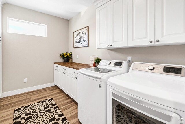2253 N 1200 E, Monroe, UT 84754 - washroom with separate washer and dryer, cabinet space, and light wood finished floors
