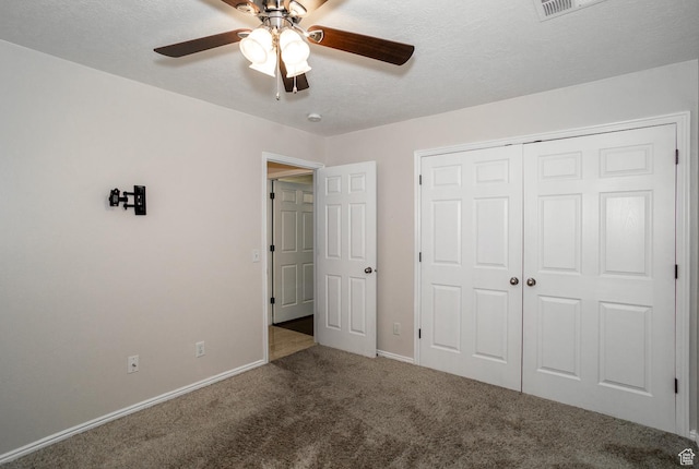 3524 S Price Hills Dr, St George, UT 84790 - unfurnished bedroom featuring carpet flooring, a closet, and a ceiling fan