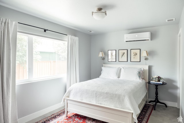 736 S 300 E Unit 1A, Salt Lake City, UT 84111 - bedroom featuring a wall mounted air conditioner and carpet