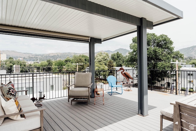 736 S 300 E Unit 1A, Salt Lake City, UT 84111 - wooden deck with a mountain view