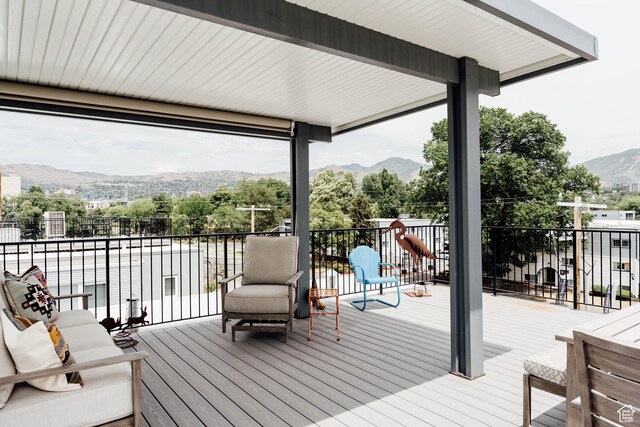 736 S 300 E Unit 1A, Salt Lake City, UT 84111 - wooden deck with a mountain view