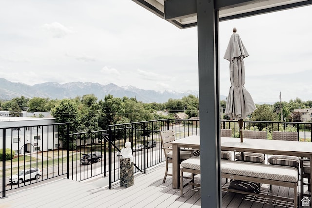 736 S 300 E Unit 1A, Salt Lake City, UT 84111 - wooden deck featuring a mountain view and outdoor dining area