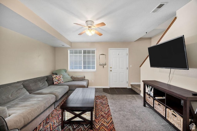 162 W 1275 S Unit 162, Logan, UT 84321 - living room featuring carpet flooring and a ceiling fan