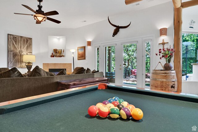 1269 Alice Ln, Farmington, UT 84025 - rec room featuring a ceiling fan and billiards