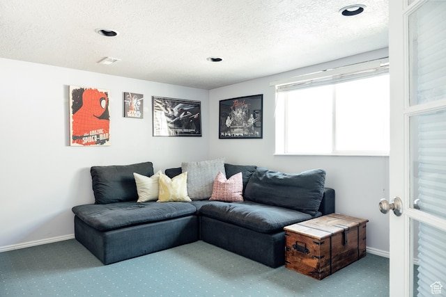 3551 S Huntington Dr, Bountiful, UT 84010 - carpeted living room with a textured ceiling and recessed lighting