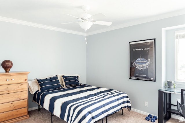 3551 S Huntington Dr, Bountiful, UT 84010 - bedroom featuring carpet flooring, crown molding, multiple windows, and ceiling fan