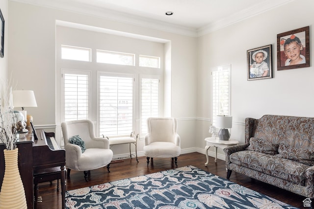 3551 S Huntington Dr, Bountiful, UT 84010 - living area with crown molding and wood finished floors