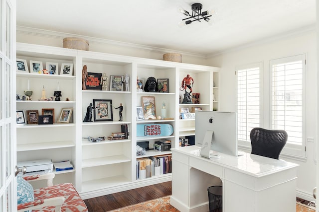 3551 S Huntington Dr, Bountiful, UT 84010 - home office featuring ornamental molding and wood finished floors