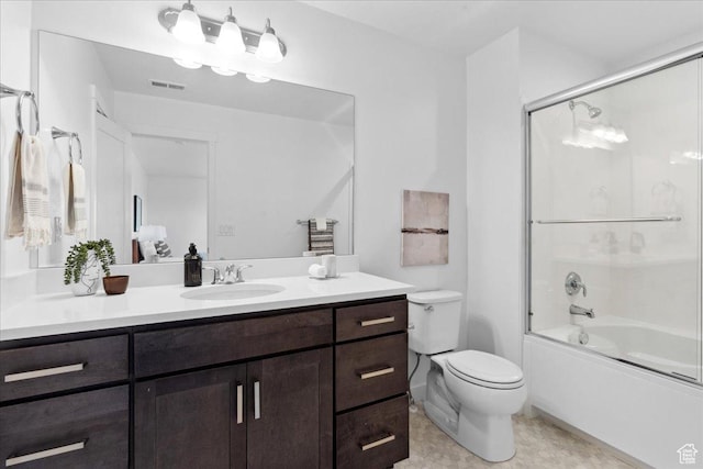 5504 W Burntside Ave, South Jordan, UT 84009 - full bathroom featuring vanity, bath / shower combo with glass door, and tile patterned flooring