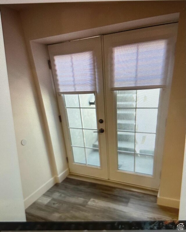 123 E 460 N, Vineyard, UT 84059 - doorway to outside with wood finished floors, healthy amount of natural light, and french doors
