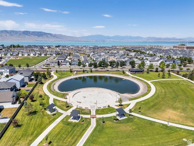 123 E 460 N, Vineyard, UT 84059 - aerial view of property and surrounding area featuring a water and mountain view and nearby suburban area