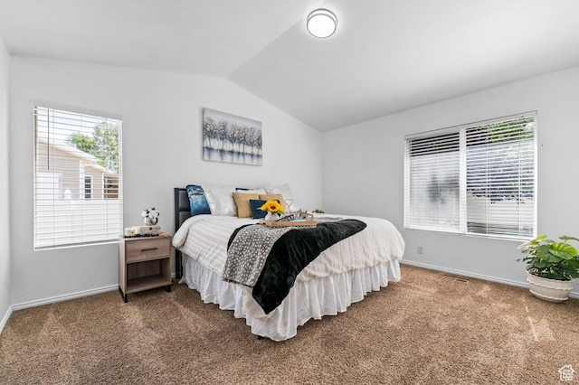 9152 S Crystal Vista Ln, West Jordan, UT 84088 - carpeted bedroom featuring vaulted ceiling and baseboards