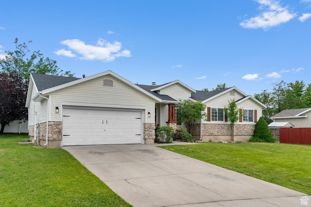 9152 S Crystal Vista Ln, West Jordan, UT 84088 - single story home with stone siding, an attached garage, driveway, and roof with shingles