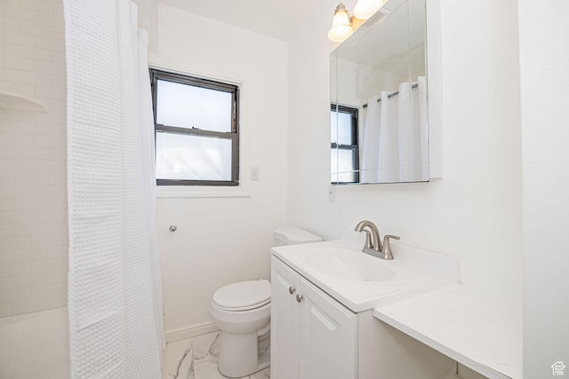 1344 E 23rd St N, Ogden, UT 84401 - bathroom featuring marble look tiles, vanity, and shower / tub combo with curtain