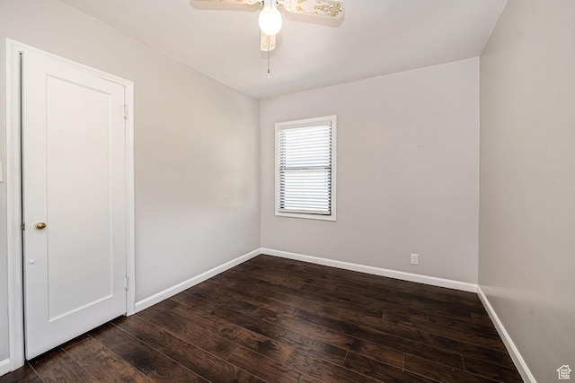 1344 E 23rd St N, Ogden, UT 84401 - spare room with dark wood-style floors and ceiling fan