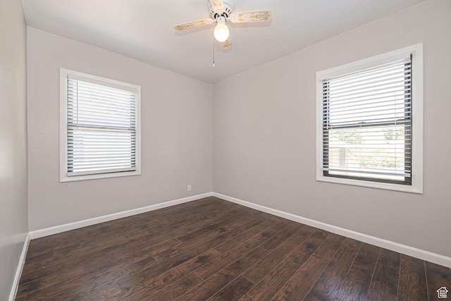 1344 E 23rd St N, Ogden, UT 84401 - unfurnished room featuring dark wood-type flooring and ceiling fan