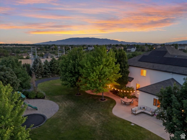6037 Chamberry Way N, Highland, UT 84003 - aerial view at dusk of a mountain view