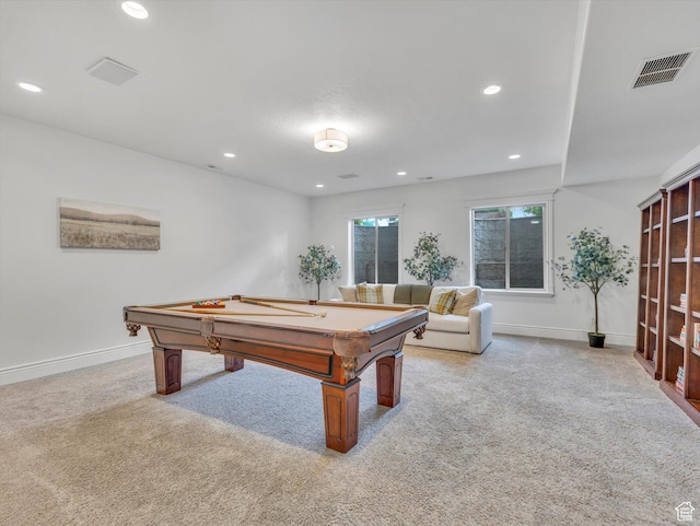 6037 Chamberry Way N, Highland, UT 84003 - recreation room with light carpet, pool table, and recessed lighting