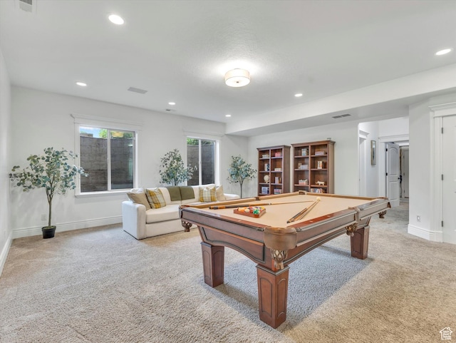 6037 Chamberry Way N, Highland, UT 84003 - rec room featuring light colored carpet, recessed lighting, and pool table