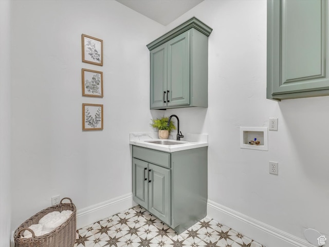 6037 Chamberry Way N, Highland, UT 84003 - washroom with washer hookup, light flooring, and cabinet space