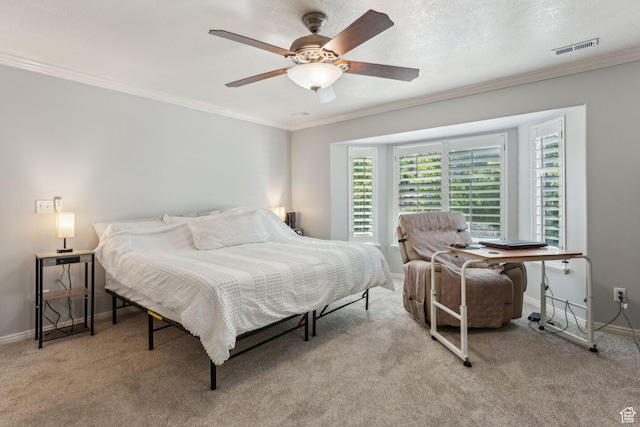 15106 S Heather Stone Cir, Draper, UT 84020 - carpeted bedroom featuring ornamental molding and a ceiling fan