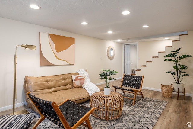 1523 E 3115 S, Millcreek, UT 84106 - sitting room featuring wood finished floors, stairs, and recessed lighting