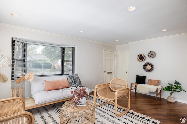 1523 E 3115 S, Millcreek, UT 84106 - living area with wood finished floors, recessed lighting, and ornamental molding