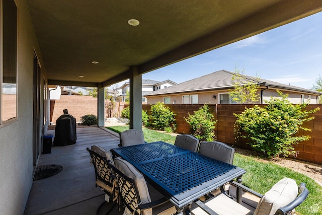 344 N Puerta Dr, Washington, UT 84780 - fenced backyard featuring outdoor dining area